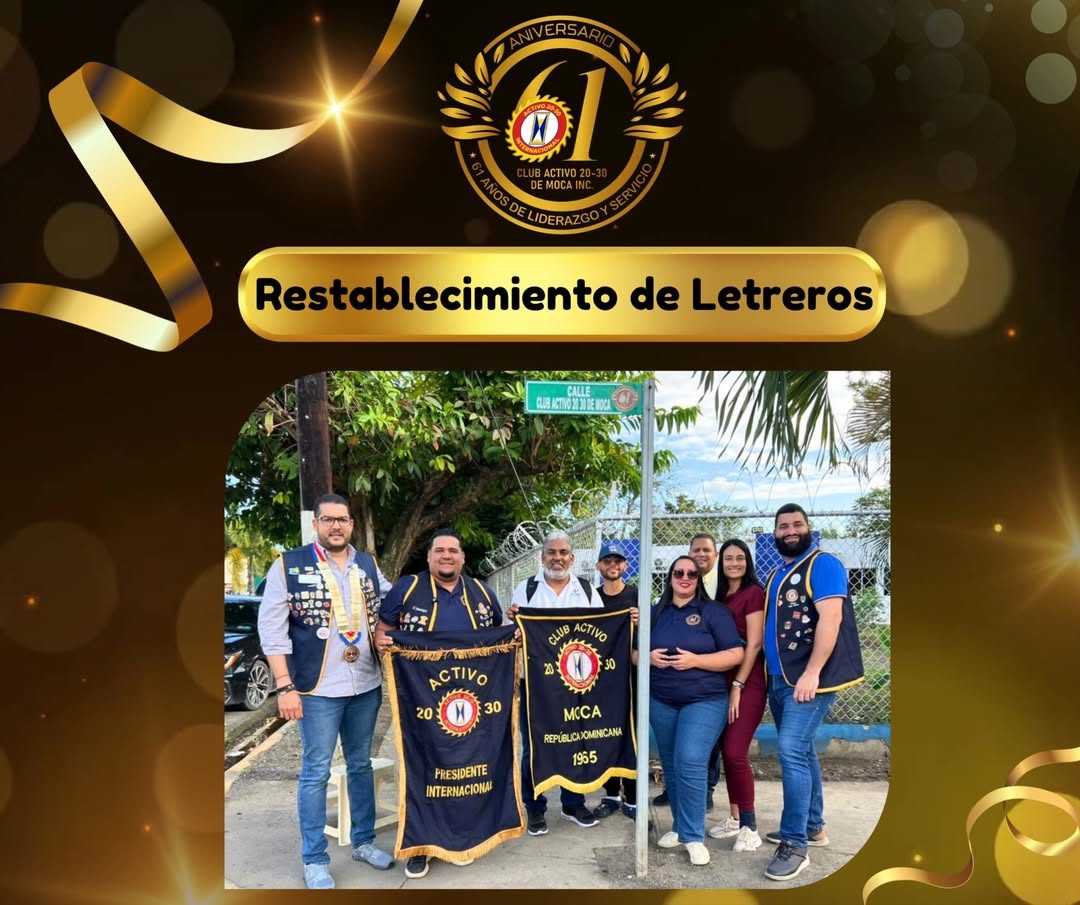 Remolsamiento de letreros de nuestra calle Club Activo 20-30